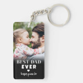 最高のパパパーソナライズされた写真 キーホルダー (裏面)
