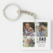 最高のパパパーソナライズされた写真 キーホルダー (正面)