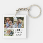 最高のパパパーソナライズされた写真 キーホルダー (裏面)