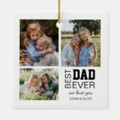 最高のパパパーソナライズされた写真 セラミックオーナメント (裏面)