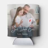 最高のパパパーソナライズされた写真 缶クーラー (裏面)