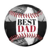 最高のパパパーソナライズされた写真 野球ボール (裏面)