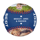 最高のパパパーソナライズされた名カスタム名 野球ボール (裏面)