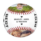 最高のパパパーソナライズされた名カスタム名 野球ボール (裏面)