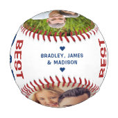最高のパパパーソナライズされた名カスタムBaseb 野球ボール (裏面)