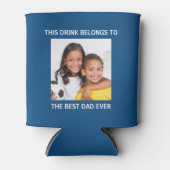 最高のパパパーソナライズされた青 缶クーラー (正面)