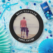 最高のパパパーソナライズされた黒 ペーパープレート (パーティー)