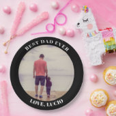 最高のパパパーソナライズされた黒 ペーパープレート (パーティー)