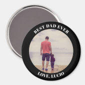 最高のパパパーソナライズされた黒 マグネット (正面/裏面)