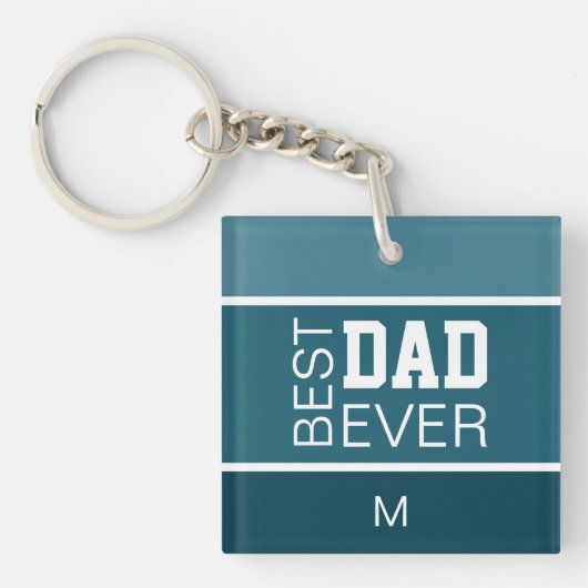 最高のパパパーソナライズされた キーホルダー (正面)