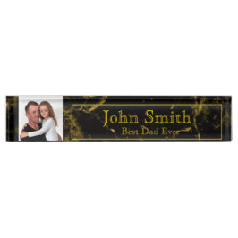 最高のパパパーソナライズされた Ever Desk Photo Nameプレート デスクネームプレート