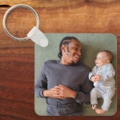 最高のパパパーソナライズされたEver Photo Double Sided キーホルダー (正面)