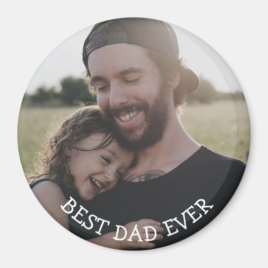 最高のパパパーソナライズされたEver Photo Magnet マグネット (正面)