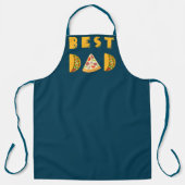 最高のパパピザ&タコス文字キュートおもしろいティール(緑がかった色) エプロン (正面)