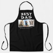 最高のパパファミリー3フォトコラージュキープサキーブラック エプロン (正面)