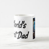 最高のパパファーザーズの日フォトブラック文字 コーヒーマグカップ (中央)