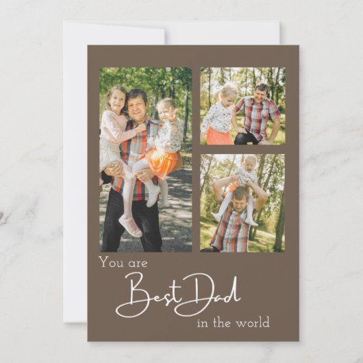 最高のパパフォトコラージュ父の日のホリデーカード サンキューカード (正面)