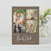 最高のパパフォトコラージュ父の日のホリデーカード サンキューカード (スタンド正面)