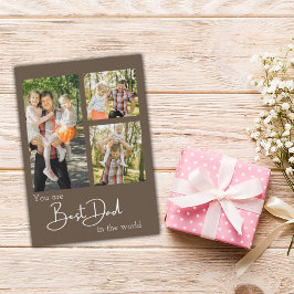 最高のパパフォトコラージュ父の日のホリデーカード サンキューカード