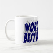 最高のパパフォトダークブルー3d文字 コーヒーマグカップ (左)