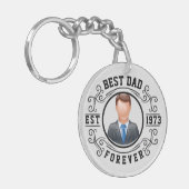 最高のパパフォーエバー誕生日ギフト キーホルダー (正面左)