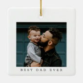 最高のパパフルフォトパーソナライズされた セラミックオーナメント (裏面)