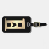 最高のパパブラックと金ゴールドファーザーズ・デイギフト ラゲッジタグ (正面横)