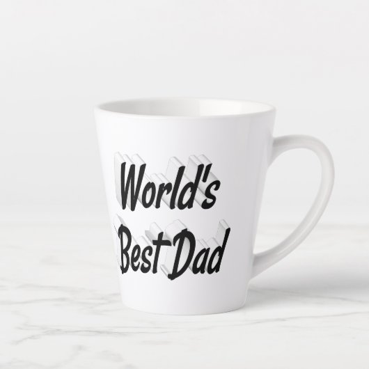 最高のパパブラック3D文字ファーザーズ・デイ カフェラテマグ (右)
