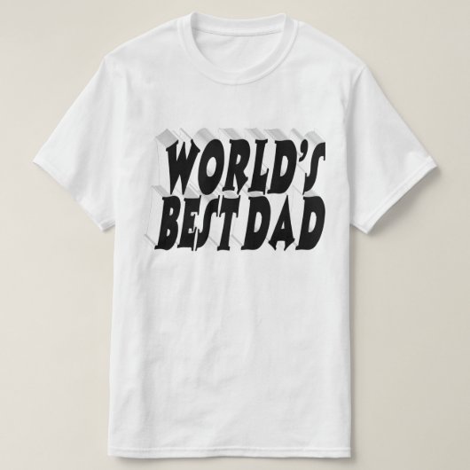 最高のパパブラック3d文字 tシャツ (デザイン正面)