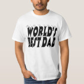 最高のパパブラック3d文字 tシャツ (正面)