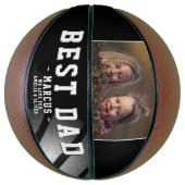 最高のパパブラック・シルバー・ボール写真父の日 バスケットボール (縦)