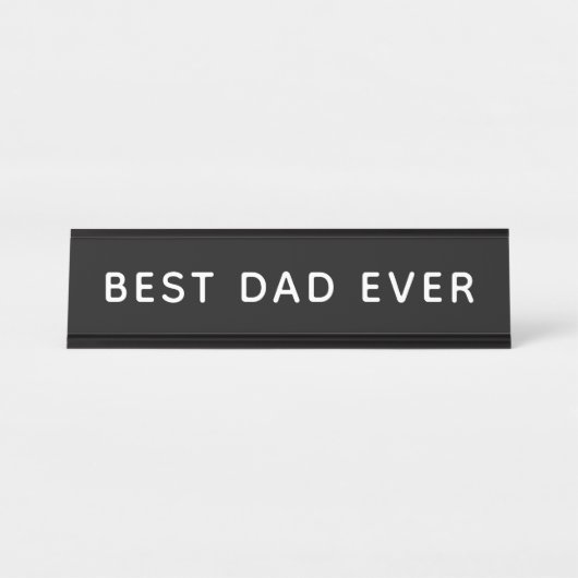 最高のパパブラック デスクネームプレート (正面)