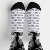 最高のパパブラック&ホワモダンイトタイポグラフィ付き ソックス (上部)