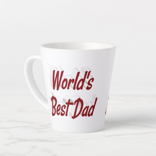 最高のパパブルゴーニュ3D文字ファーザーズ・デイ カフェラテマグ (左アングル)