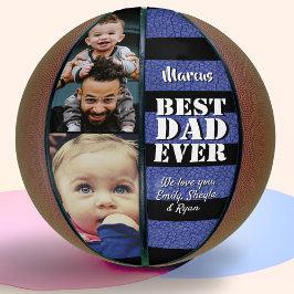 最高のパパブルーレザープリント2フォトファーザーズデイ バスケットボール