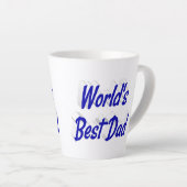 最高のパパブルー3D文字ファーザーズ・デイ カフェラテマグ (右アングル)