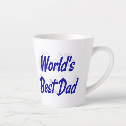 最高のパパブルー3D文字ファーザーズ・デイ カフェラテマグ (右)