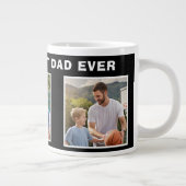 最高のパパボール3フォトコラージュ父 ジャンボコーヒーマグカップ (右)