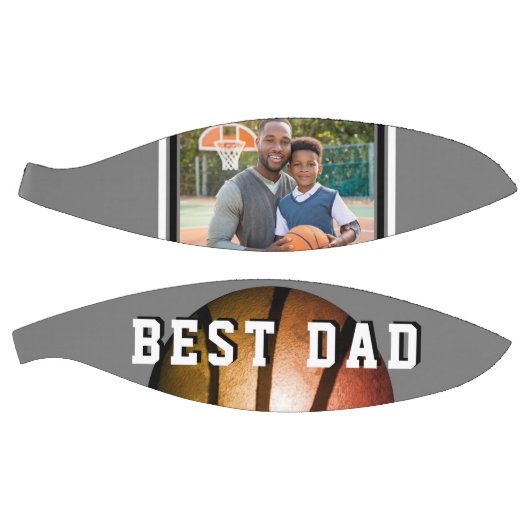 最高のパパメタリックオレンジの父の写真 バスケットボール (パネル)