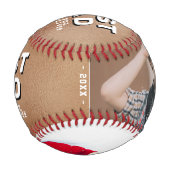 最高のパパメタリック父の日2フォトコラージュ 野球ボール (裏面)