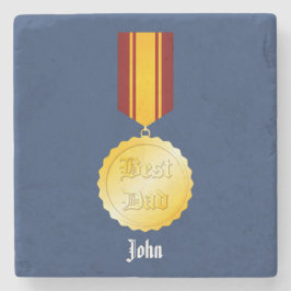 最高のパパメダルのブローチ父の日 ストーンコースター