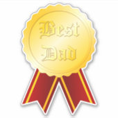 最高のパパメダルのリボン父の日 シール (正面)