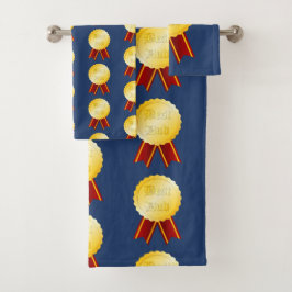 最高のパパメダルのリボン父の日 バスタオルセット