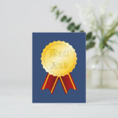 最高のパパメダルのリボン父の日 ポストカード (スタンド正面)