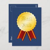 最高のパパメダルのリボン父の日 ポストカード (正面/裏面)