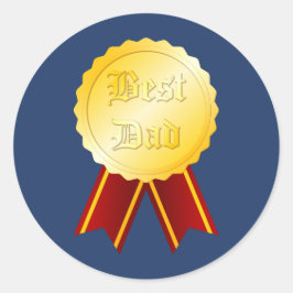 最高のパパメダルのリボン父の日 ラウンドシール