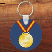 最高のパパメダル父の日 キーホルダー (正面)