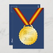 最高のパパメダル父の日 ポストカード (正面/裏面)