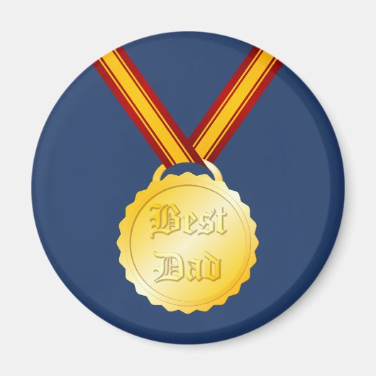 最高のパパメダル父の日 マグネット (正面)