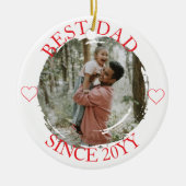 最高のパパメリークリスマスオーナメント セラミックオーナメント (正面)